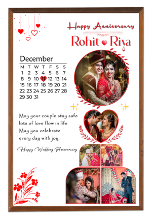 Wedding Anniversary Collage Photo Frame - White